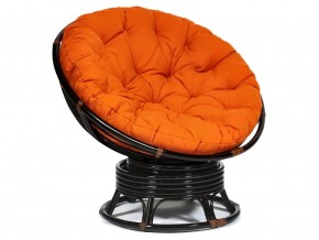 Кресло-качалка Papasan w 23/01 B с подушкой Antique brown, ткань Оранжевый в Чёрмозе - chyormoz.magazin-mebel74.ru | фото