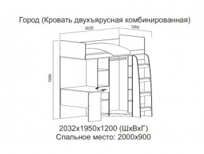 Кровать двухъярусная комбинированная в Чёрмозе - chyormoz.magazin-mebel74.ru | фото