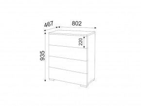 М05 (ручка брусок) Комод (4 ящика) в Чёрмозе - chyormoz.magazin-mebel74.ru | фото