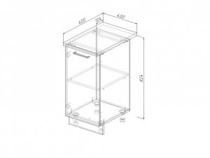 Н 40 Модуль нижний Без Столешницы МН 40 в Чёрмозе - chyormoz.magazin-mebel74.ru | фото