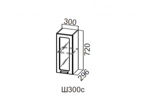 Ш300с/720 Шкаф навесной 300/720 (со стеклом) в Чёрмозе - chyormoz.magazin-mebel74.ru | фото