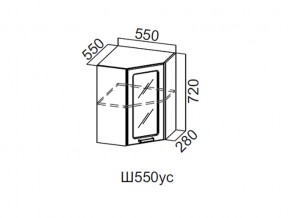 Ш550ус/720 Шкаф навесной 550/720 (угловой со стеклом) в Чёрмозе - chyormoz.magazin-mebel74.ru | фото