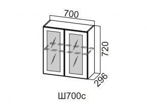 Ш700с/720 Шкаф навесной 700/720 (со стеклом) в Чёрмозе - chyormoz.magazin-mebel74.ru | фото