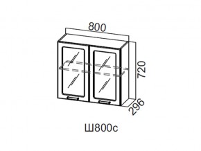 Ш800с/720 Шкаф навесной 800/720 (со стеклом) в Чёрмозе - chyormoz.magazin-mebel74.ru | фото